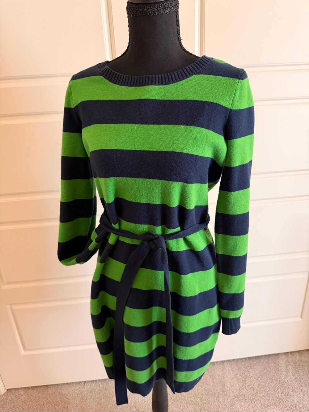 Vineyard Vines Kelly Green & Navy Striped Sweater Dress
